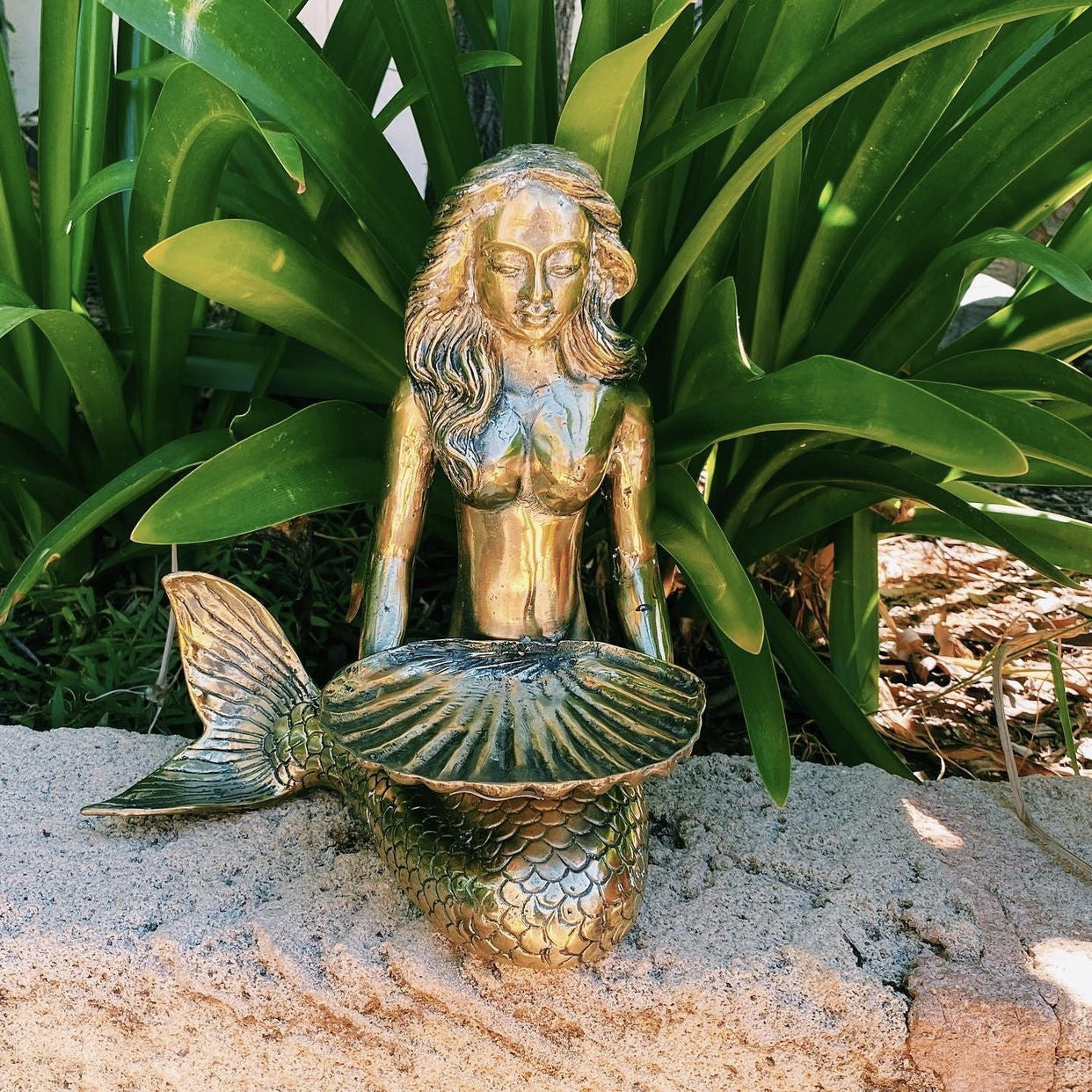 Brass Mermaid Clam Shell