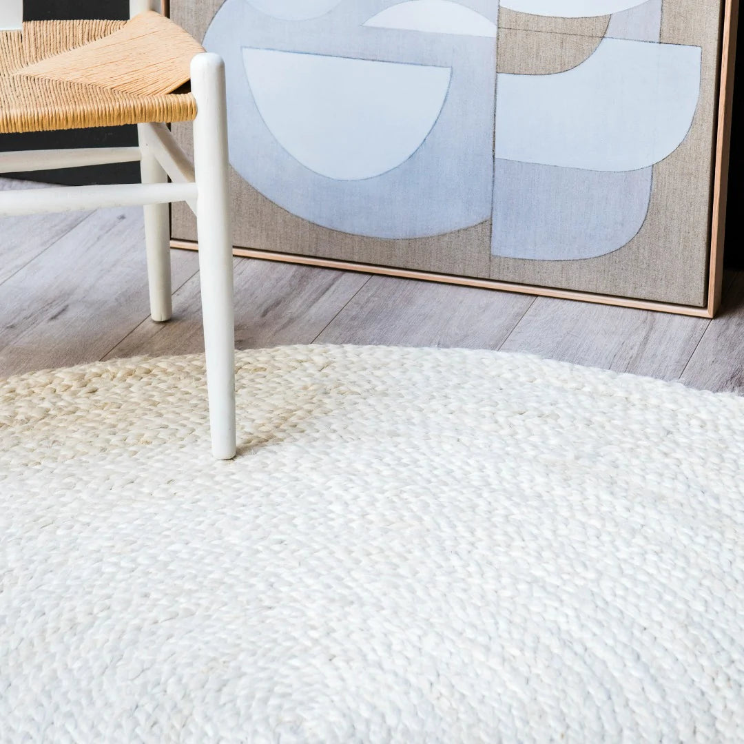 Rug Vincent Round White Wash