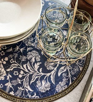 Vinyl Placemat Bohemian Garden Indigo