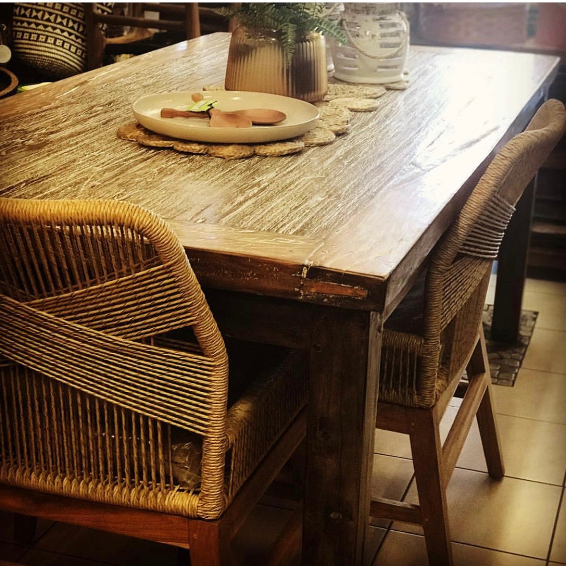 Dining Table 200x100cm Iron Wood