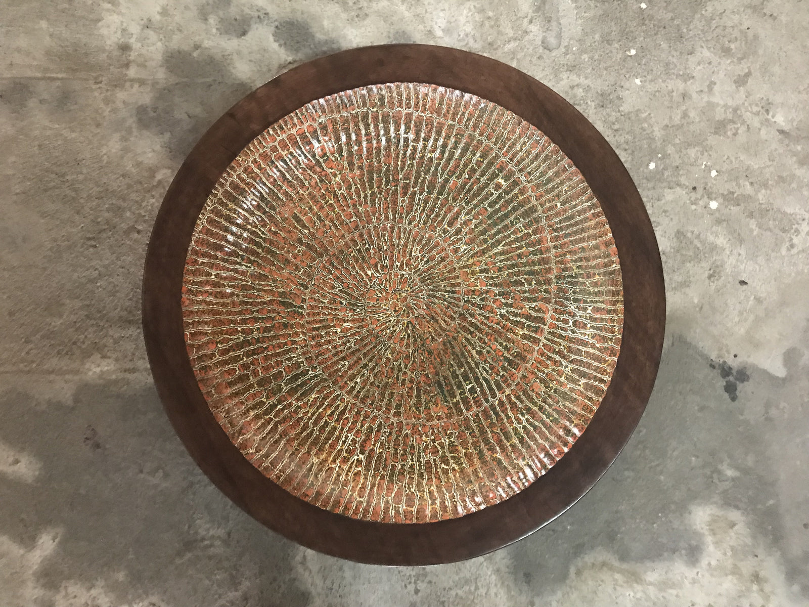 Plate Wood Coloured Thick