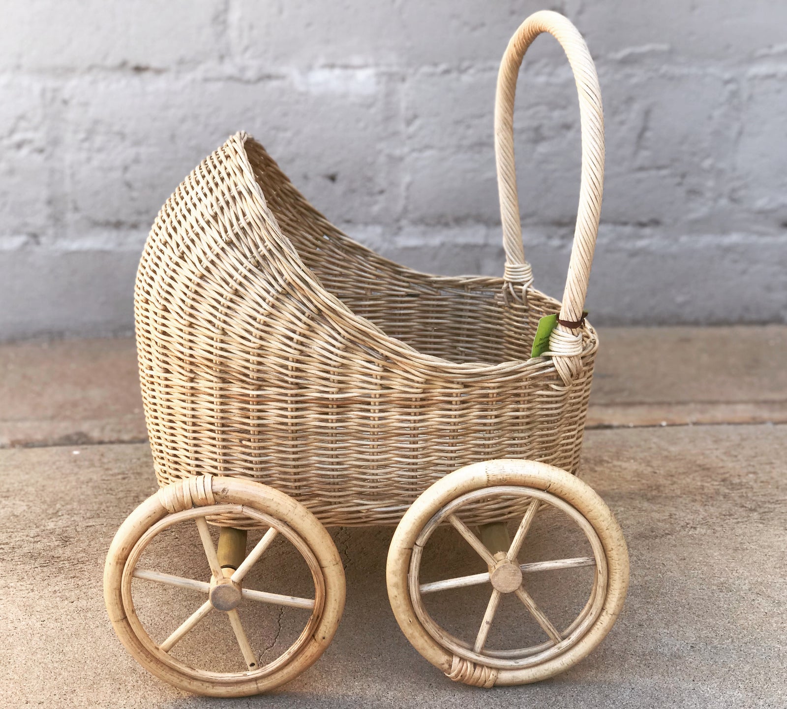 Dolls Pram Rattan Natural
