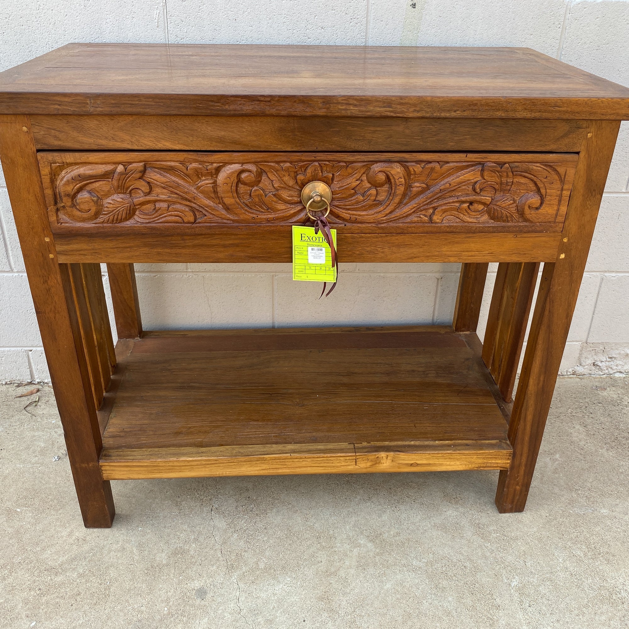 Console Table 1 Drawer Carved