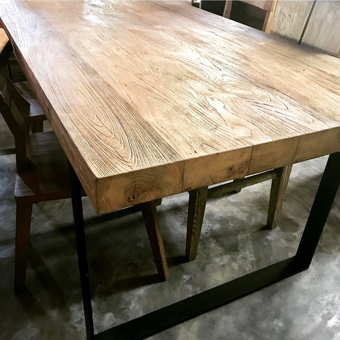 Recycled shop teak table