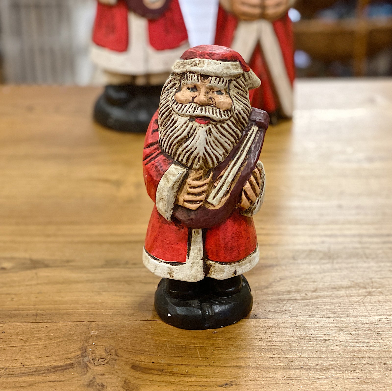 Santa Wooden Statue Small