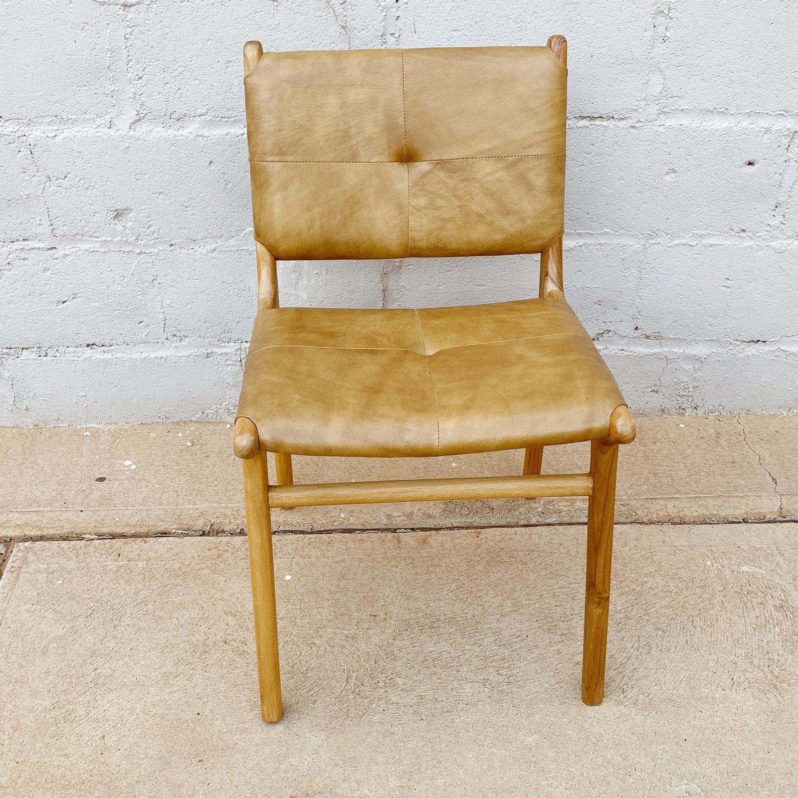 Dining Chair Padded Stitched Walnut