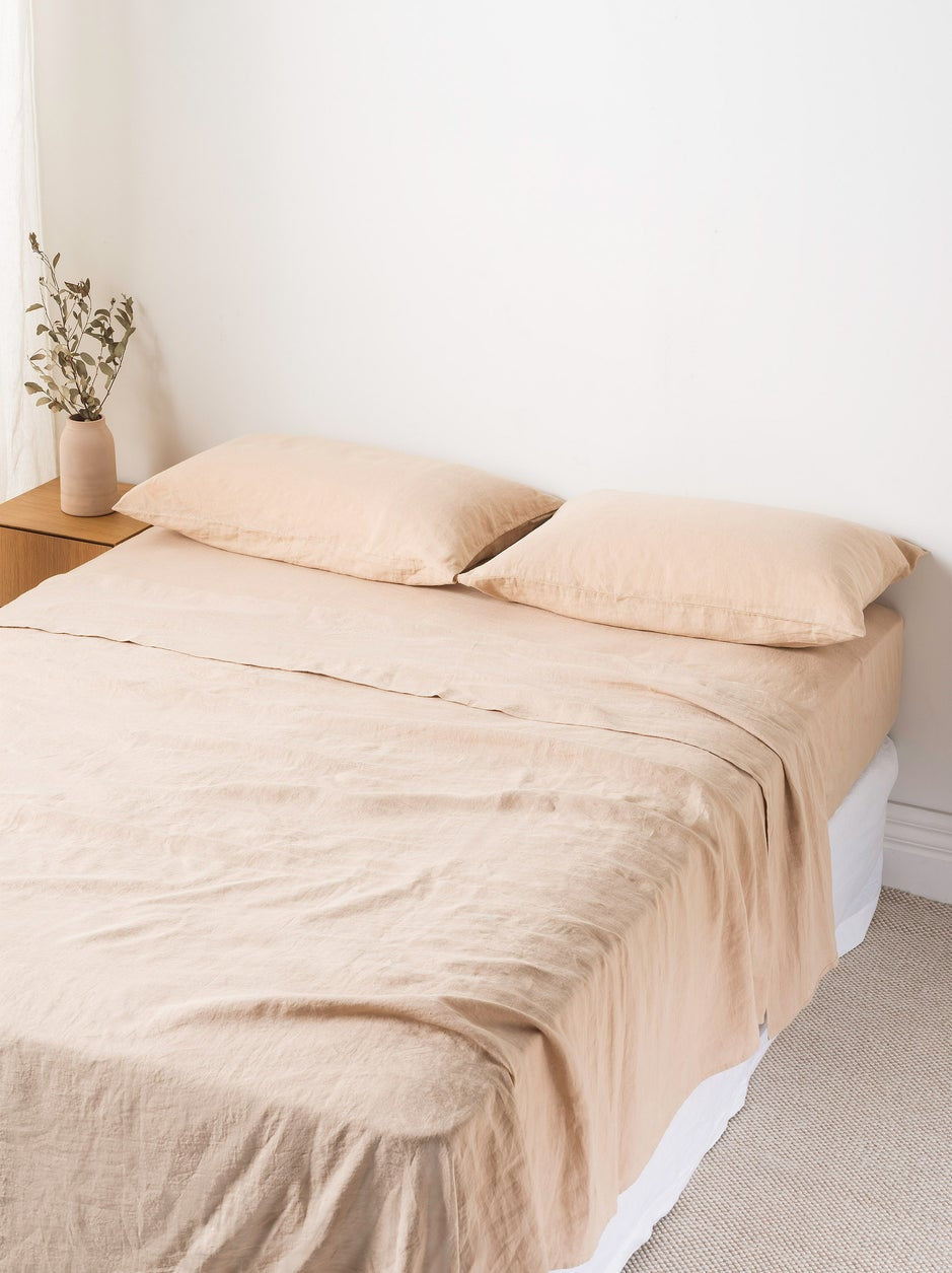 Flat Sheet Linen Latte